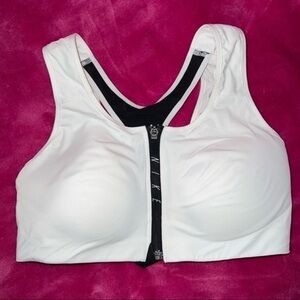 NIKE Padded racerback zip up sports bra Small​